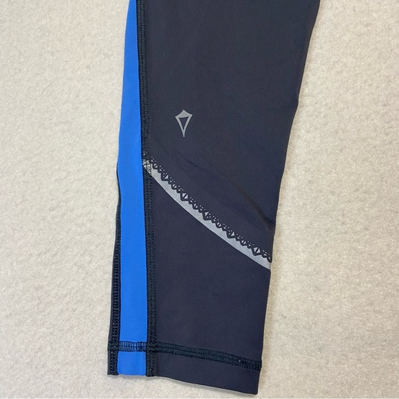 LULULEMON IVIVVA Girls Hyper Track Crops Pop Orange Coal Pool Blue Size 8 - Picture 5 of 9